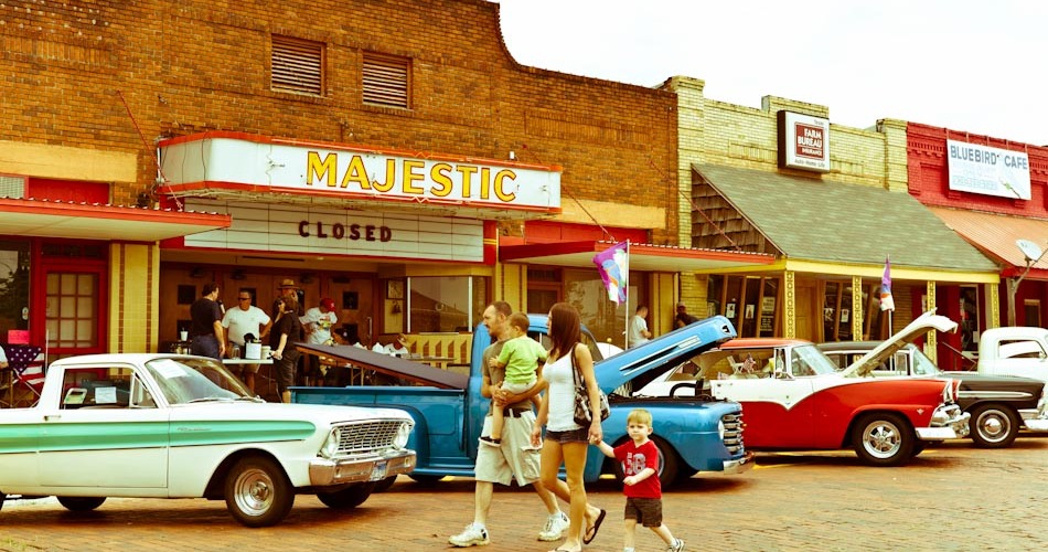 Car Show in front of Majestic Movie Theater