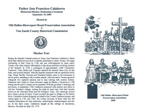 Point 8: Father Jose Calahorra Historical Marker Dedication